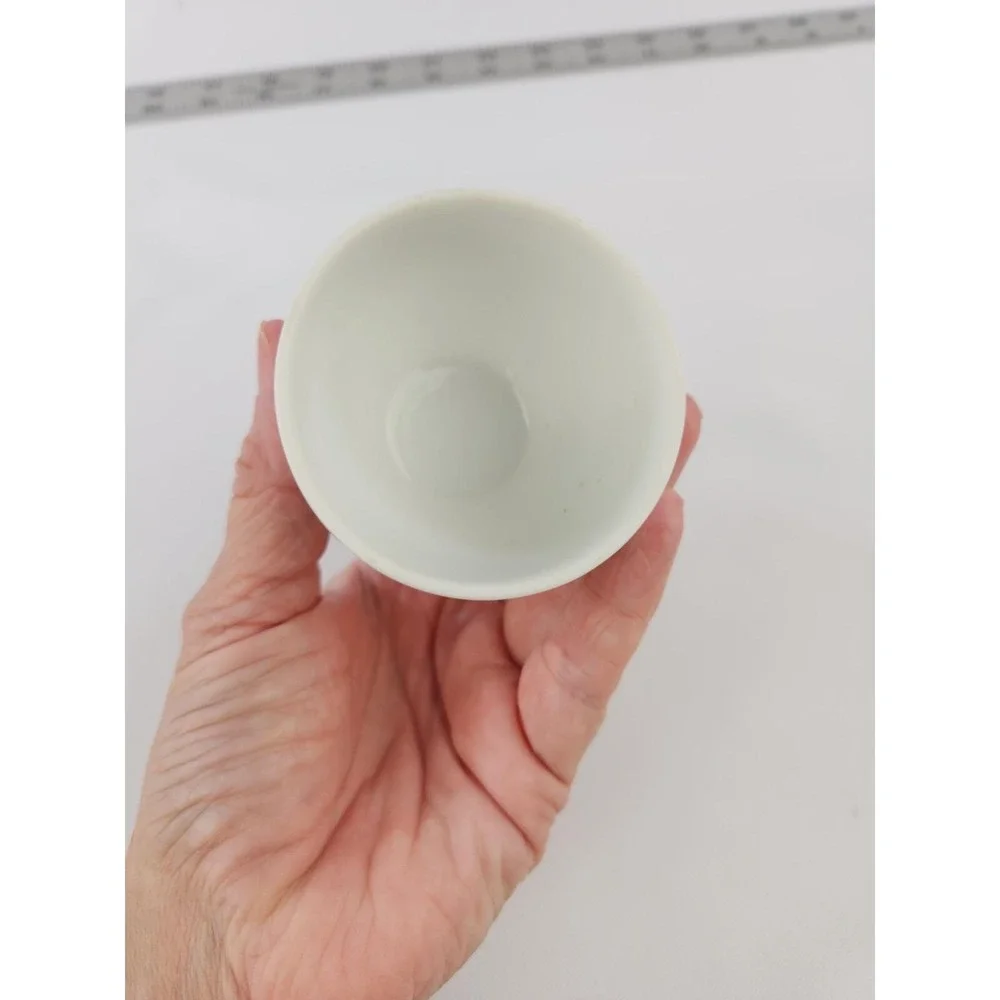 2 Vintage Double Egg Sides Solid White Porcelain Egg Cup Holder Ceramic